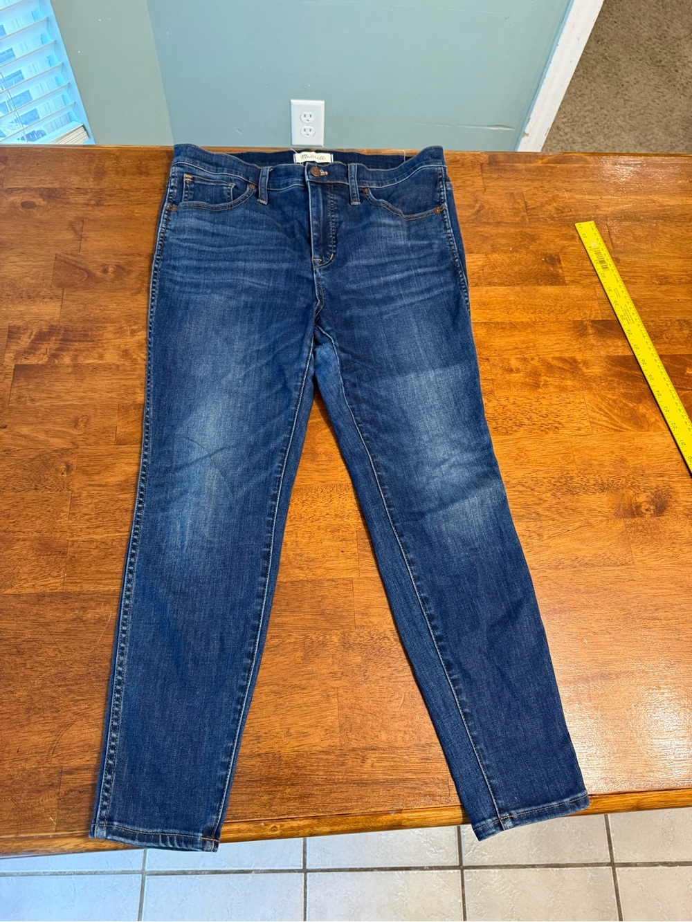 Madewell 10" High-Rise Skinny Jeans 31P Petite Blue Magic Pockets Tencel Blend